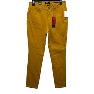 EARL JEAN Womens Size 10 Mustard Yellow Skinny Ankle Jeans